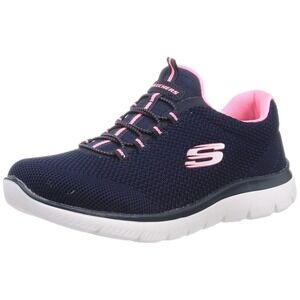 Skechers Womens Athleisure Sneaker Athletic Shoes Lace Up Navy/Hot Pink Size 9